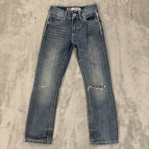 BKE Jeans Boys 8 Blue Conner Regular Straight Distressed Western Play Denim